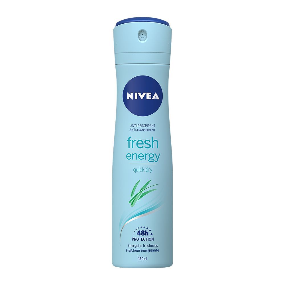 Nivea 48H Fresh Energy Quick Dry Anti-Perspirant Deodorant Body Spray, For Women, 150ml - Front View