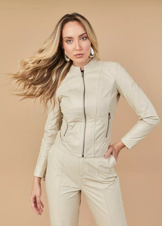 Off-White Ace Women's Genuine Leather Jacket