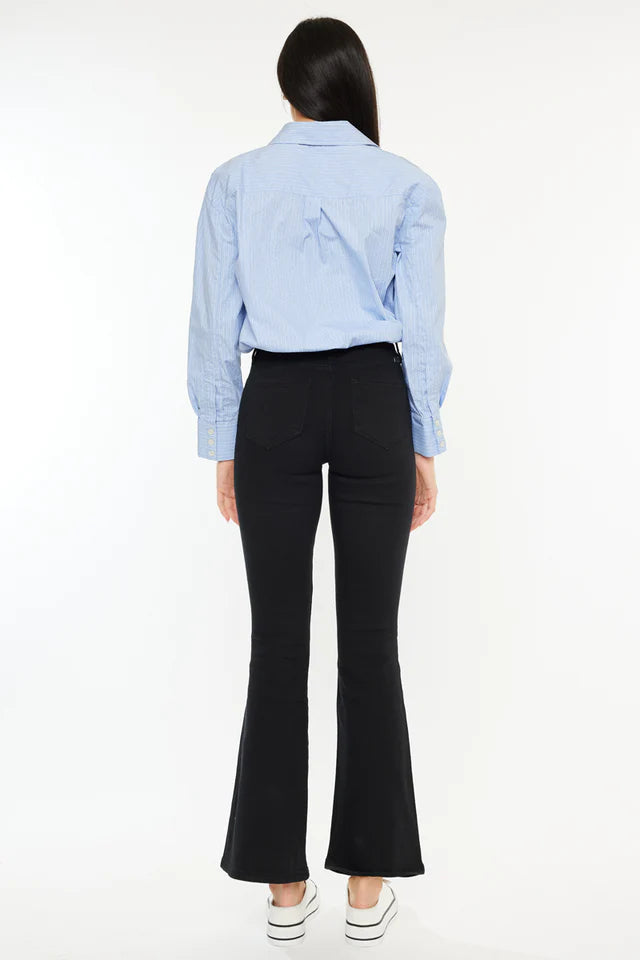 Crystal High Rise Bootcut Jeans (Petite) Black