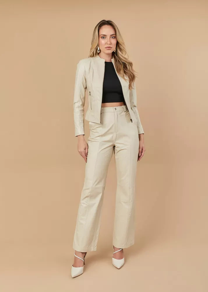 Off-White Ace Women's Genuine Leather Jacket