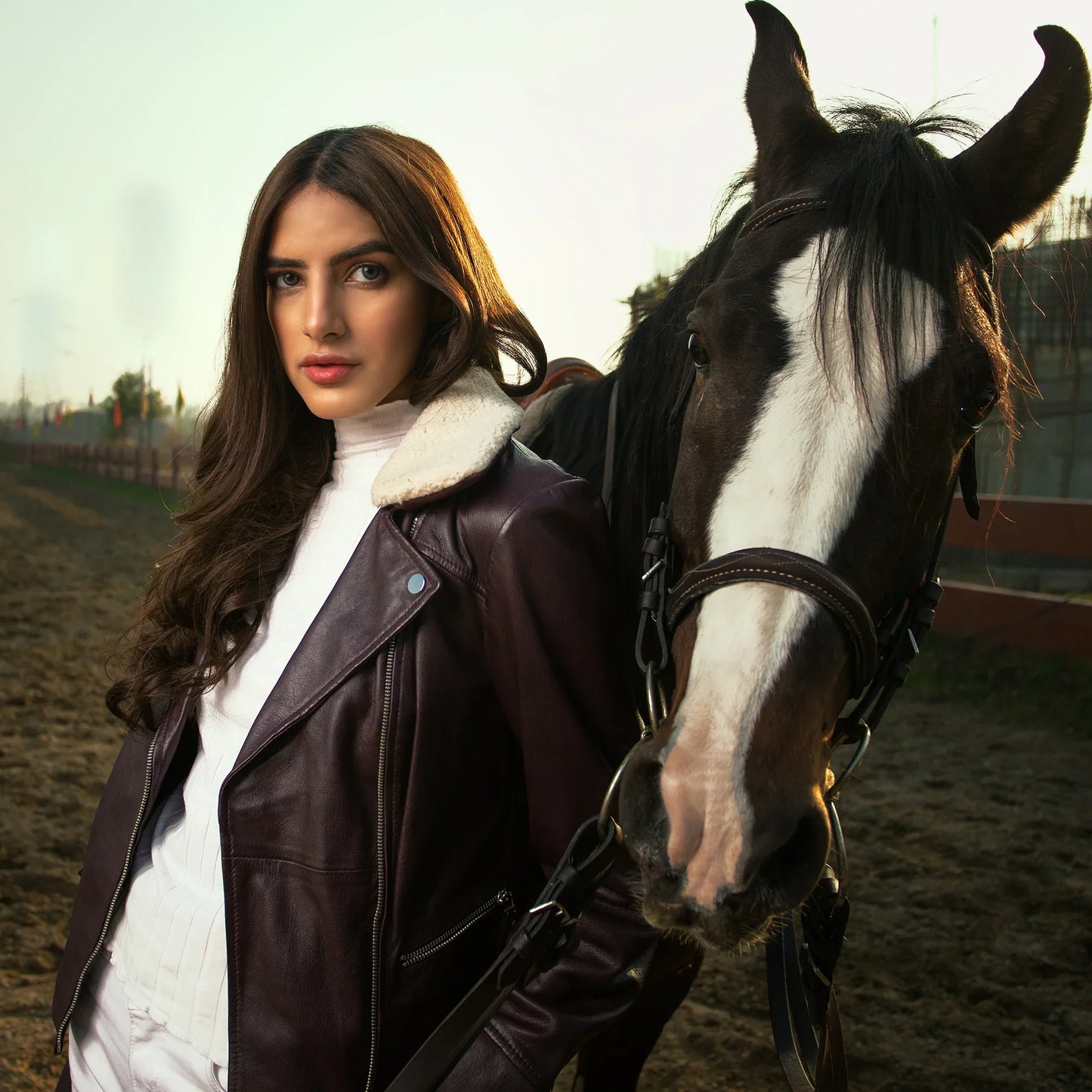 Burgundy Genuine Women Leather Jacket