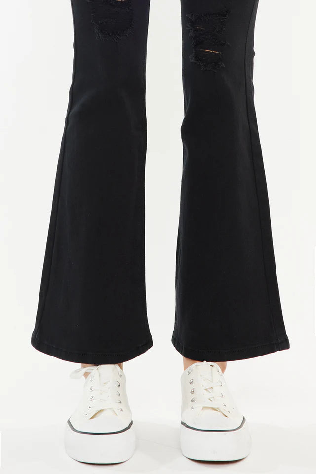 Crystal High Rise Bootcut Jeans (Petite) Black