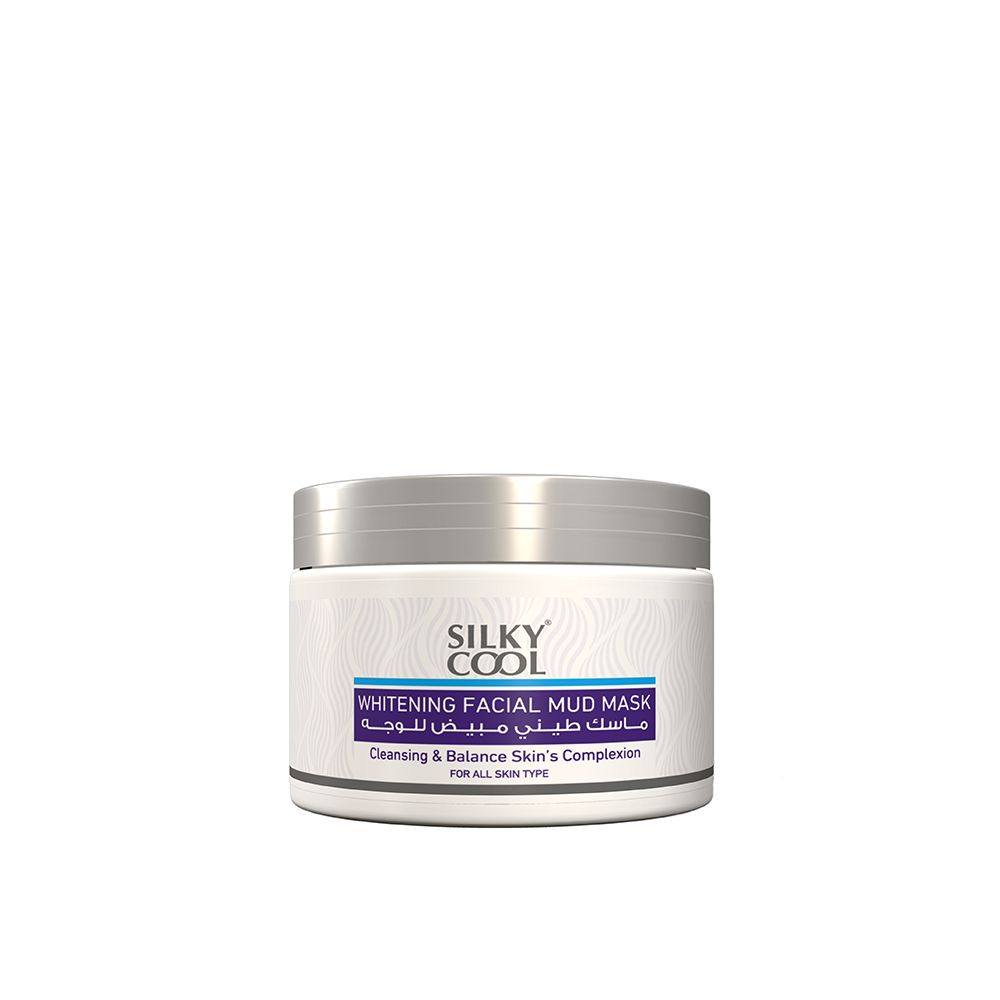 Silky Cool Extra Whitening Facial Mud Mask, All Skin Types, 350ml - Front View