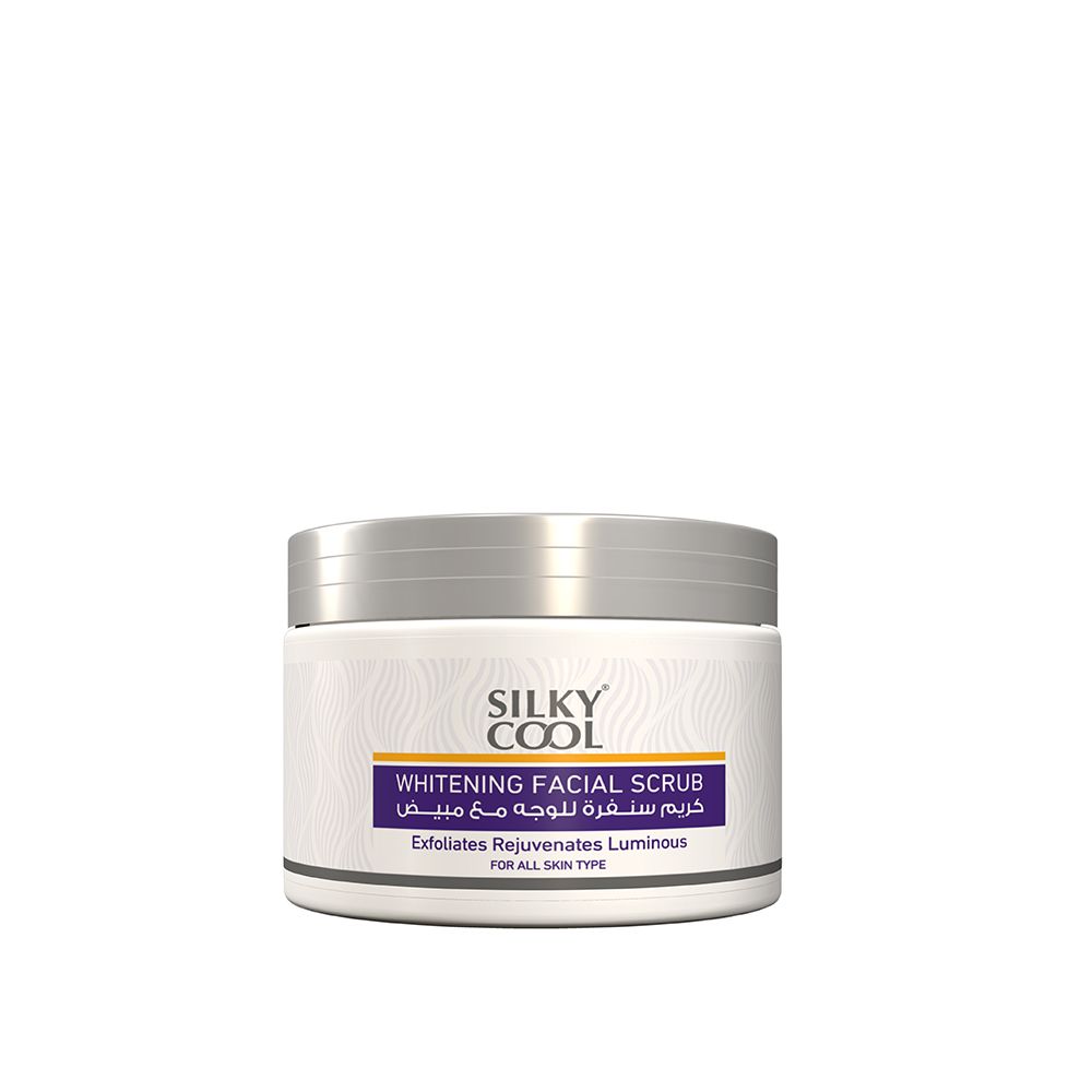Silky Cool Extra Whitening Facial Scrub, All Skin Types, 350ml - Front View