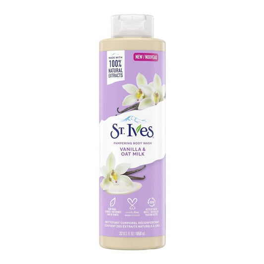 St. Ives Vanilla & Oat Milk Pampering Body Wash, 650ml - Front View