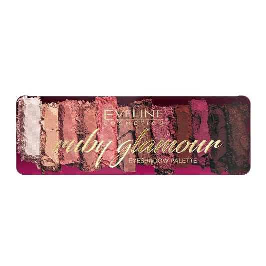 Eveline Ruby Glamour Eyeshadow Palette, 12 Shades - Front View