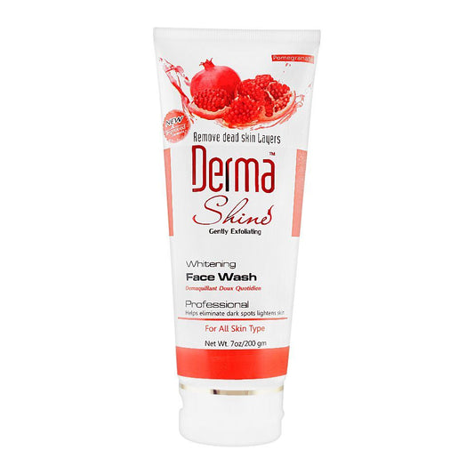 Derma Shine Gently Exfoliating Pomegranate Whitening Face Wash, For All Skin Types, 200g - Front View
