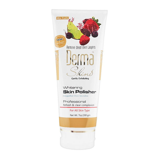 Derma Shine Gently Exfoliating Mix Fruits Whitening Skin Polisher, For All Skin Types, 200g - Front View