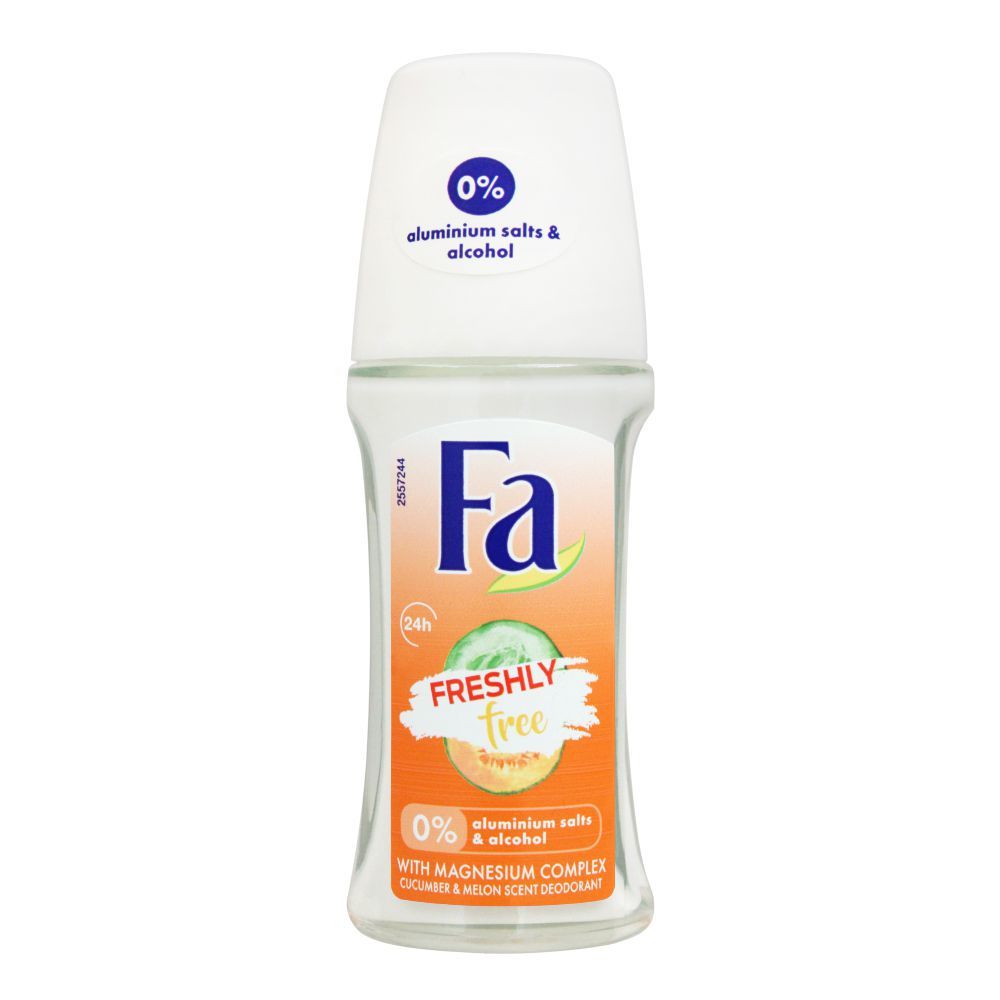 Fa 24H Freshly Free Cucumber & Melon Scent Roll-On Deodorant, For Women, 50ml - Front View