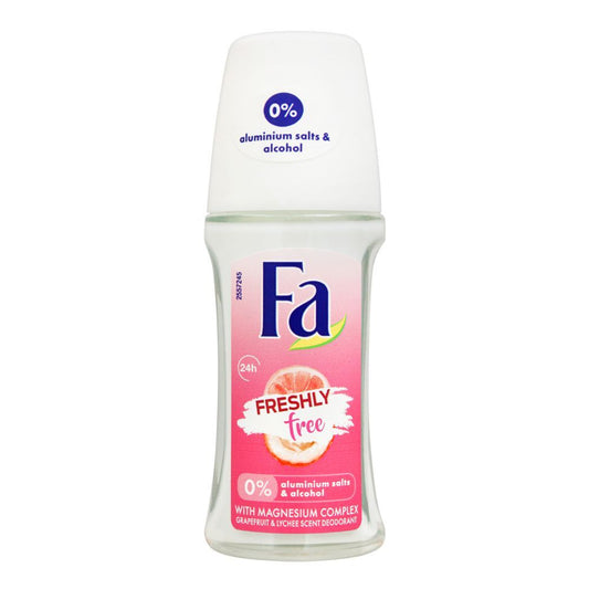 Fa 24H Freshly Free Grapefruit & Lychee Scent Roll-On Deodorant, For Women, 50ml - Front View