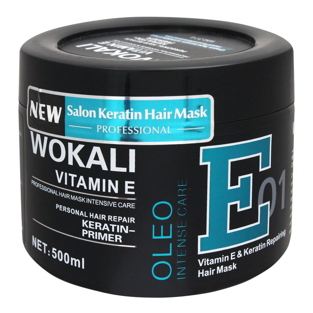Wokali Vitamin E & Keratin Repairing Hair Mask, 01, 500ml - Front View