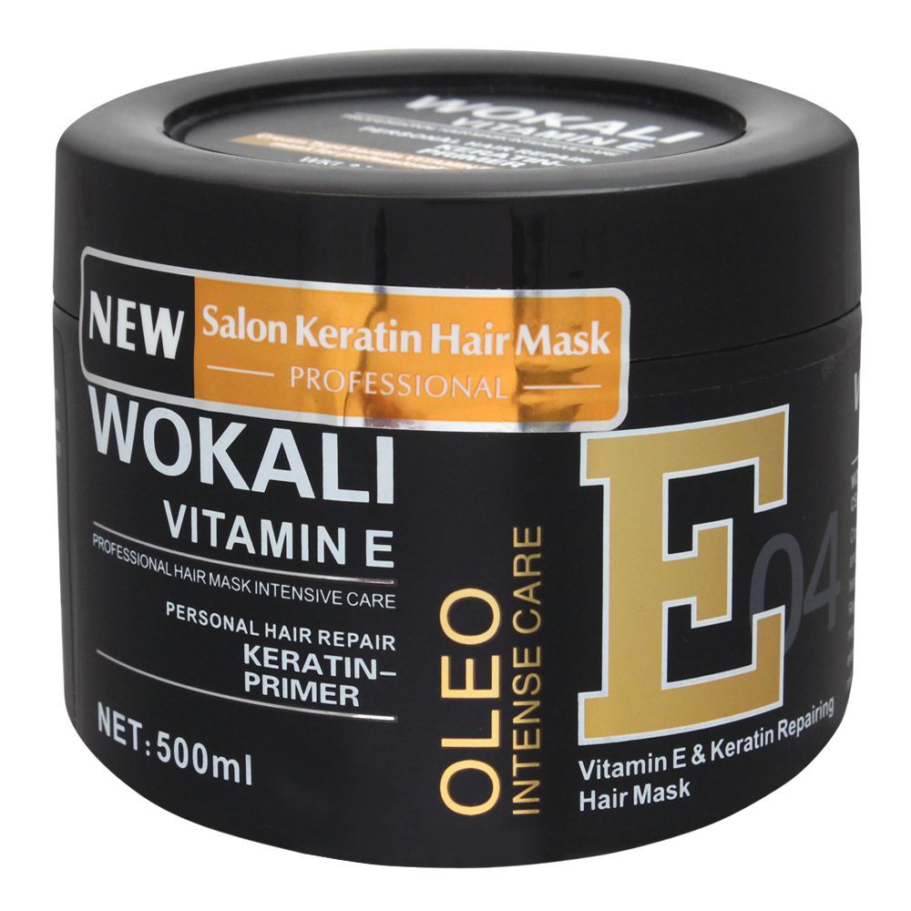Wokali Vitamin E & Keratin Repairing Hair Mask, 04, 500ml - Front View