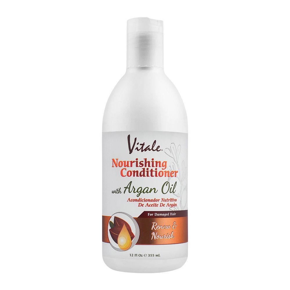 Vitale Argan Oil Renew & Nourish Nourishing Conditioner, For Damaged Hair, 355ml - Front View