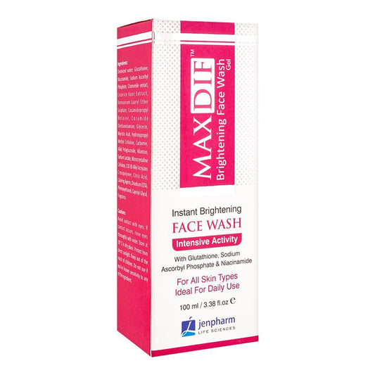 Jen Pharm Maxdif Brightening Face Wash Gel, For All Skin Types, 100ml - Front View