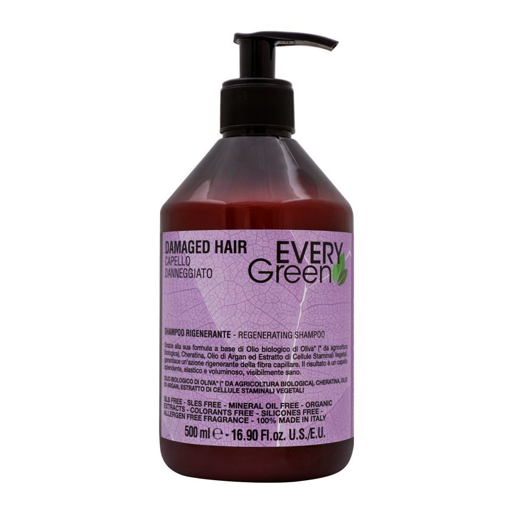 Every Green Damaged Hair Regenerating Shampoo, 500ml - Front View
