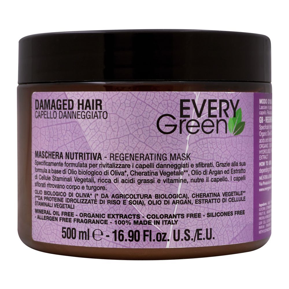 Every Green Damaged Hair Regenerating Mask, 500ml - Front View