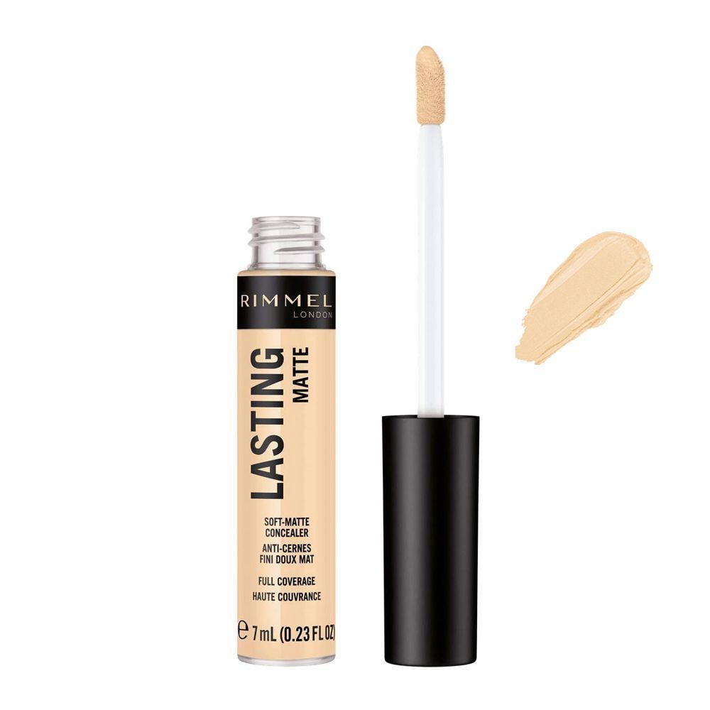 Rimmel Long Lasting Matte Full Coverage Concealer, 001 Illuminator 7ml - Front View