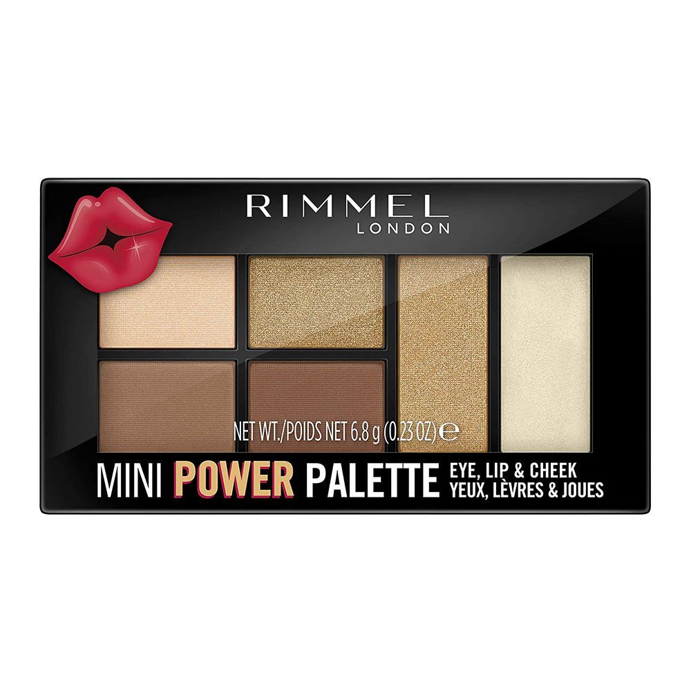 Rimmel Mini Power Palette, For Eye, Lip & Cheek, 002 Sassy - Front View