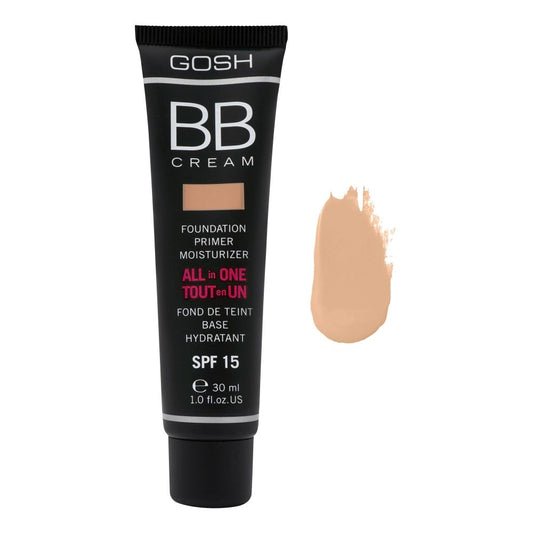 Gosh All-In-One BB Cream, Foundation + Primer + Moisturizer, SPF 15, 03 Warm Beige, 30ml - Front View