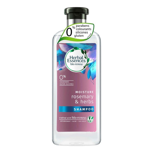 Herbal Essences Bio Renew Moisture Rosemary & Herbs Shampoo, Paraben Free, 400ml - Front View