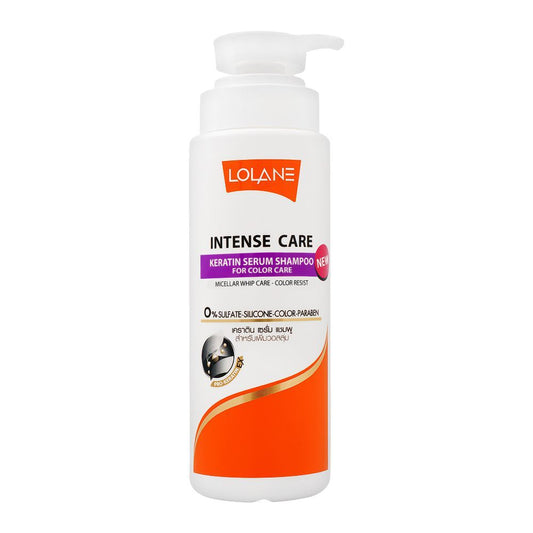 Lolane Intense Care Keratin Serum Shampoo, For Color Care, Sulfate & Paraben Free, 400ml - Front View