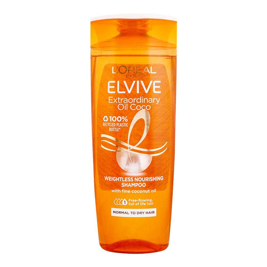 L'Oreal Paris Elvive Extraordinary Oil Coco Weightless Nourishing Shampoo, For Normal To Dry Hair, 400ml - Front View