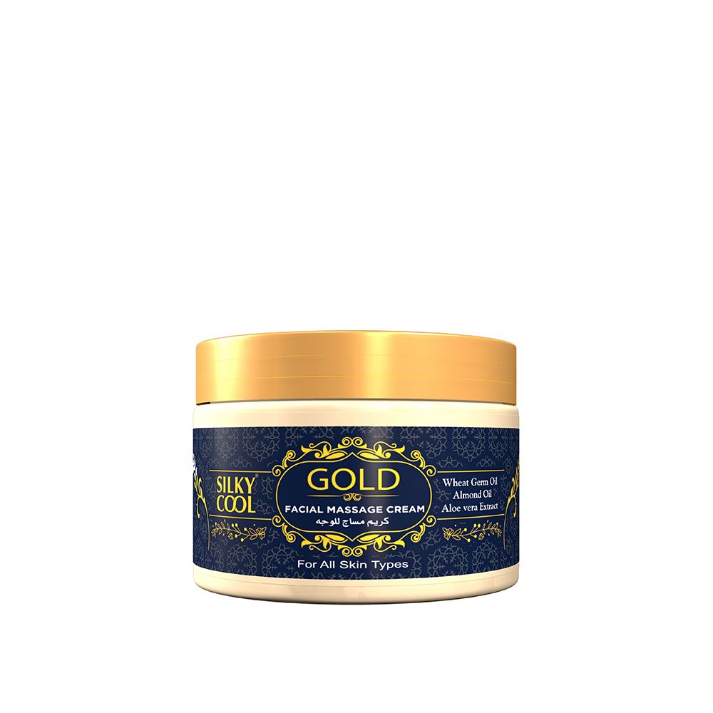 Silky Cool Gold Facial Massage Cream, All Skin Types, 350ml -  Front View