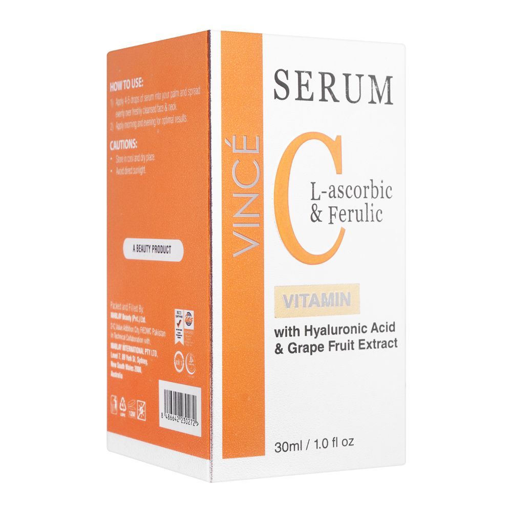 Vince Vitamin C L-Ascorbic & Ferulic Serum, 30ml - Front View
