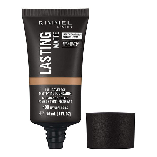 Rimmel Lasting Matte Full Coverage Mattifying Foundation, 400 Natural Beige - Front View