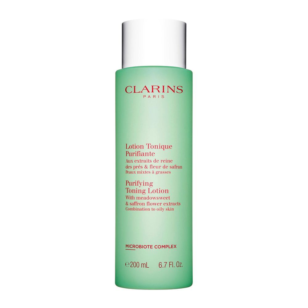 Clarins Paris Purifying Toning Lotion, With Meadowsweet & Saffron Flower Extracts, Combination To Oily Skin, 200ml -  Front View