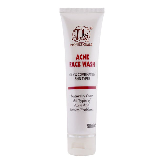 TJs Professinals Acne Face Wash, For Oily & Combination Skin, 80ml - Front View