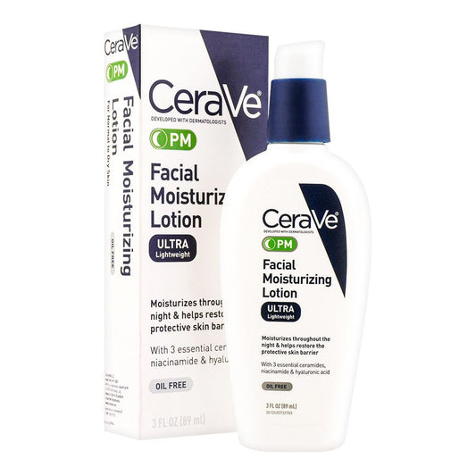 CeraVe PM Ultra Lightweight Facial Moisturizing Lotion, Oil-Free, 89ml -  Front View