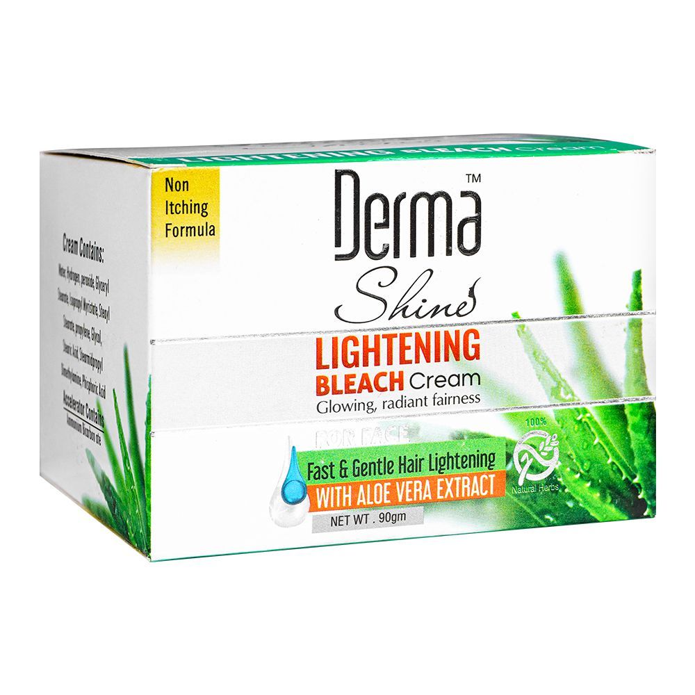 Derma Shine Fast & Gentle Hair Lightening Bleach Cream, 80g - Front View