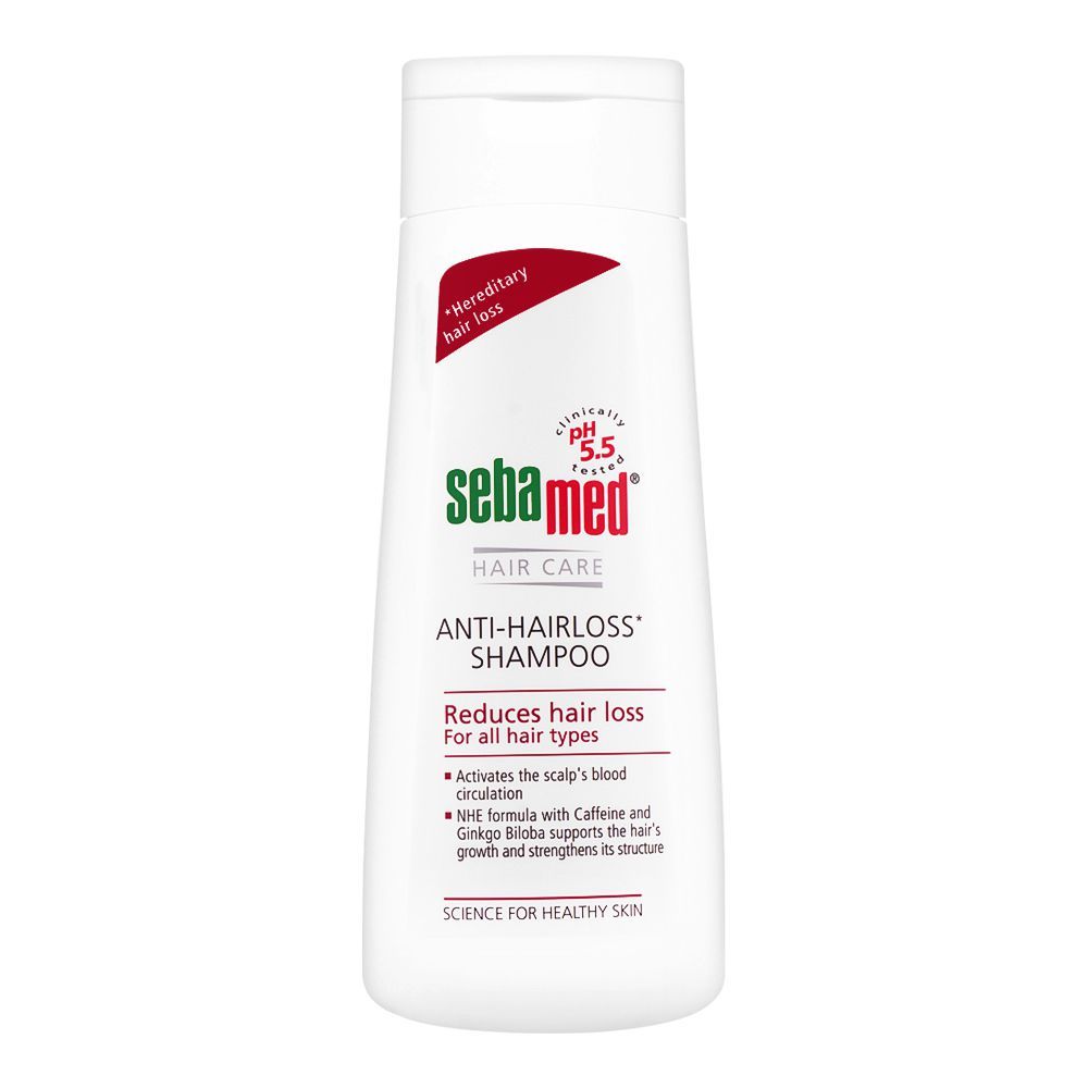 Seba Med Hair Care Anti-Hairloss Shampoo, All Hair Types, 200ml - Front View
