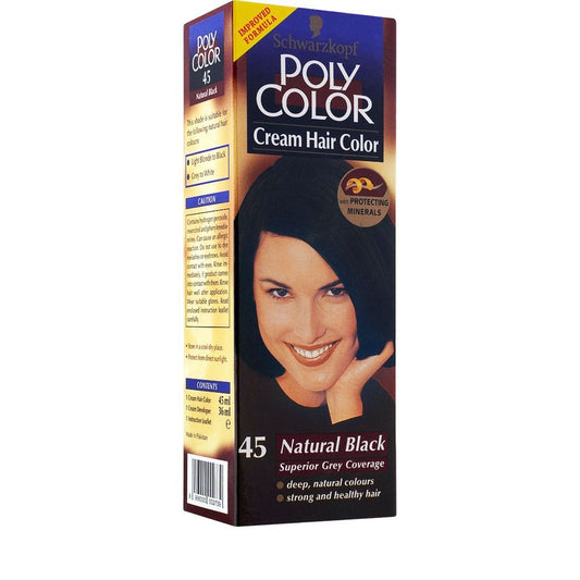 Poly Color Cream Hair Color, 45 Natural Black -  Front View