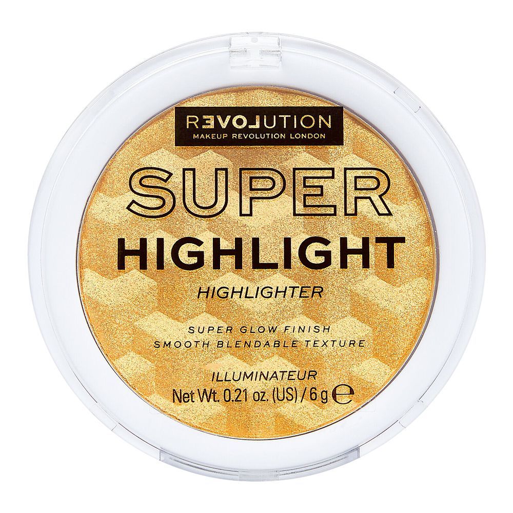 Makeup Revolution Relove Super Highlight Highlighter, Gold - Front View