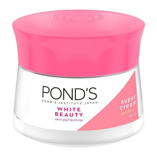 Pond's White Beauty Skin Perfecting Super Cream, Matte, SPF 15, 50g -  Front View