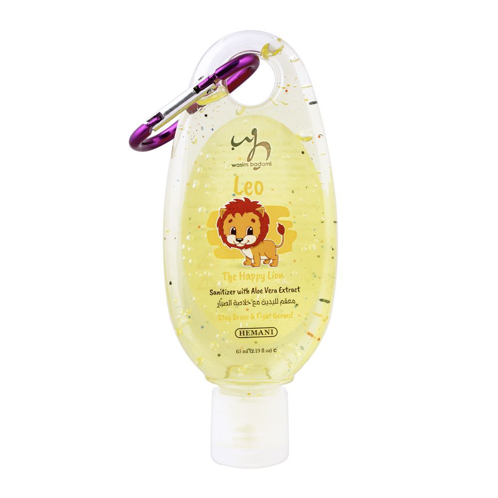 Wasim Badami Leo The Happy Lion Kids Hand Sanitizer, 65ml - Front View