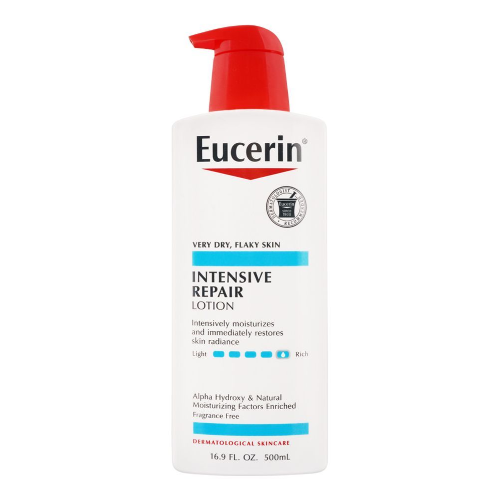 Eucerin Intensive Repair Lotion, Very Dry Flaky Skin, Fragrance Free, 500ml -  Front View