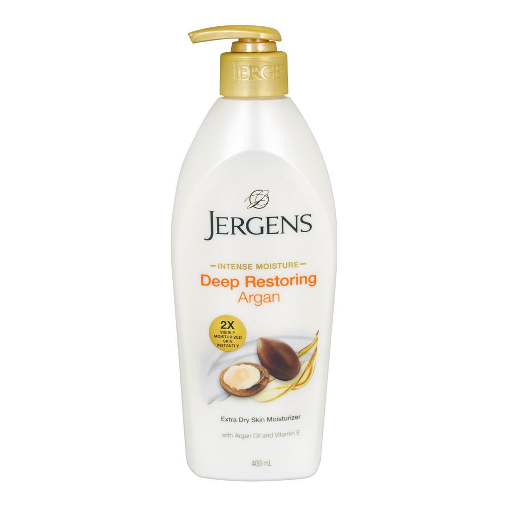 Jergens Deep Restoring Argan Body Lotion, For Extra Dry Skin, 400ml -  Front View