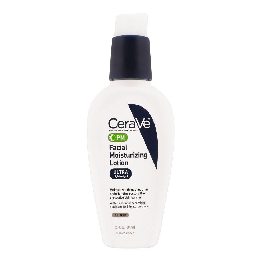CeraVe PM Ultra Lightweight Facial Moisturizing Lotion, 60ml -  Front View
