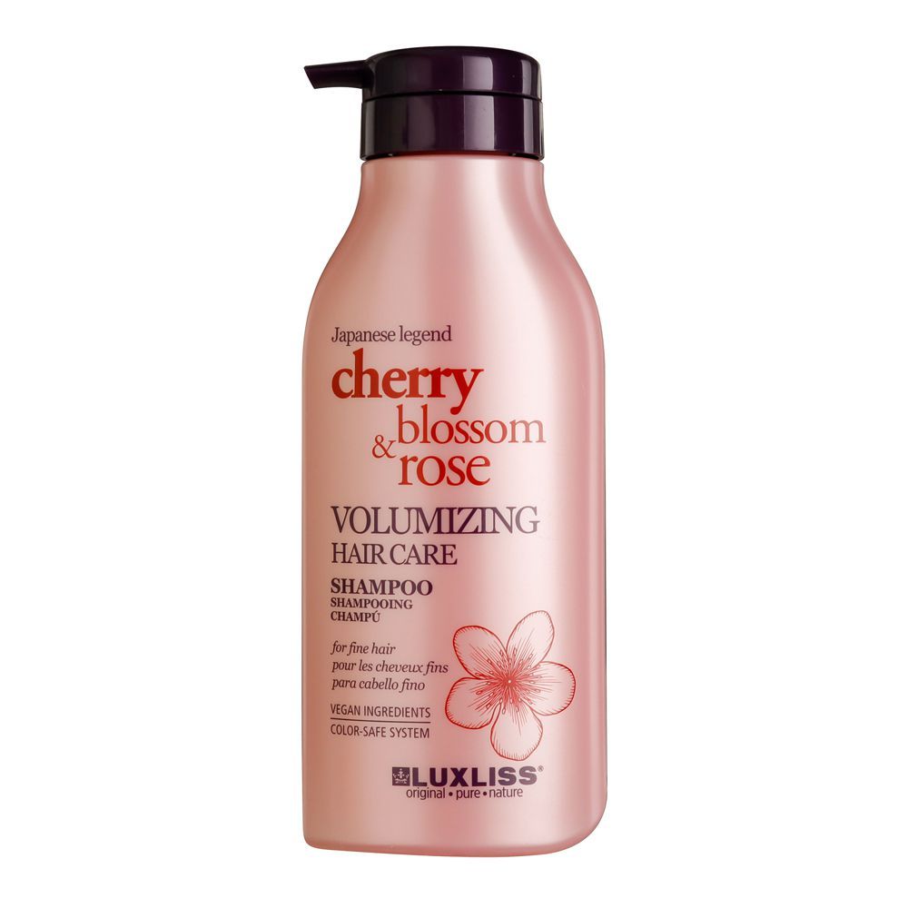 Beaver Luxliss Cherry Blossom & Rose Volumizing Hair Care Shampoo, 500ml - Front View