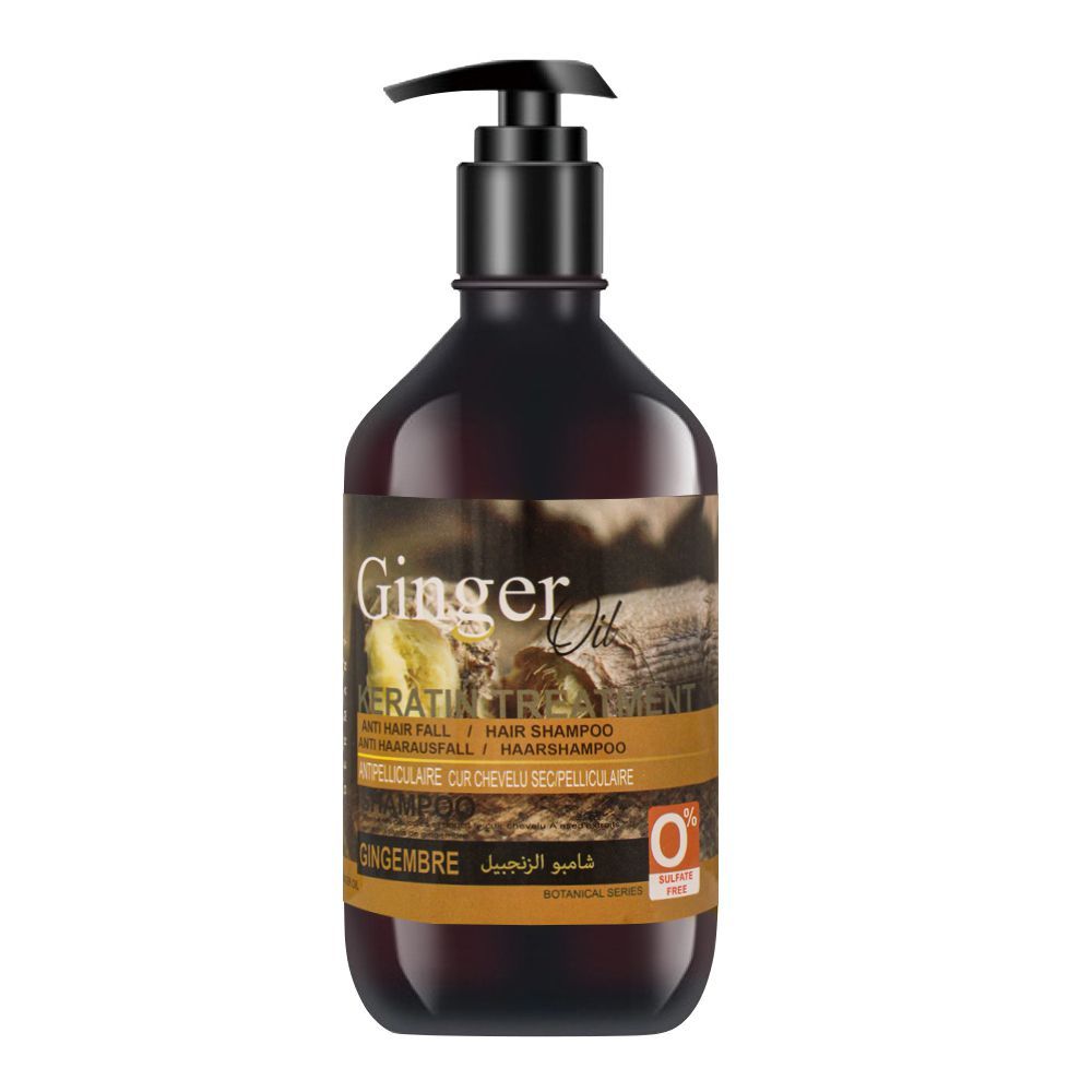 Muicin Ginger Oil Keratin Treatment Anti Hair Fall Shampoo, 500ml - Front View