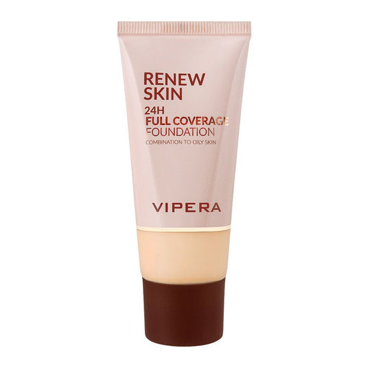 Vipera Renew Skin 24H Full Coverage Foundation Combination To Oily Skin, 03 Soft - Front View