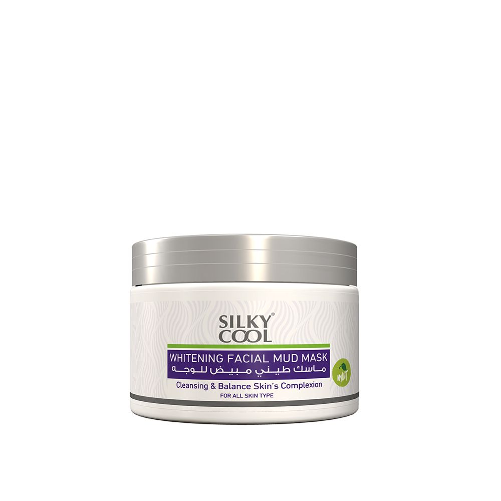 Silky Cool Extra Whitening Mint Facial Mud Face Mask, All Skin Types, 350ml - Front View