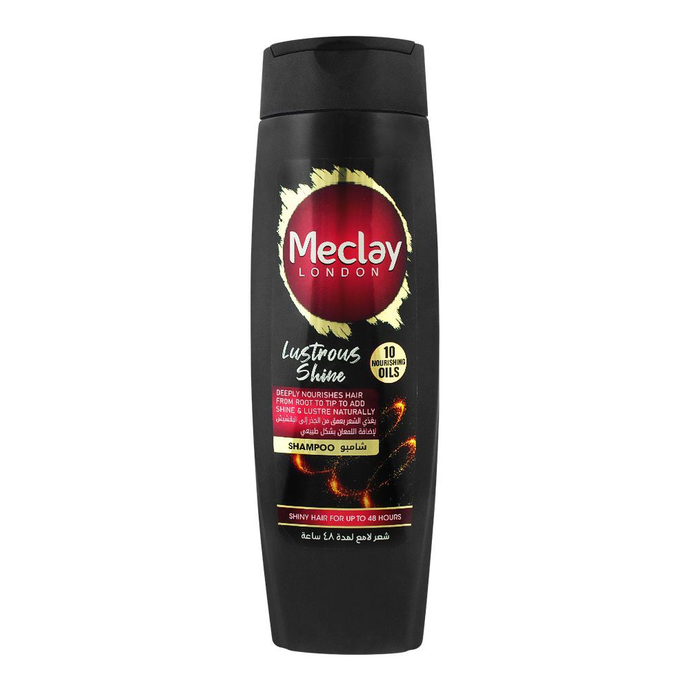 Meclay London 10 Nourishing Oils Lustrous Shine Shampoo, 185ml - Front View