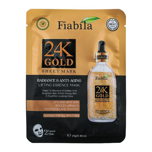 Fiabila 24K Gold Radiance & Anti-Aging Sheet Face Mask, 25g - Front View