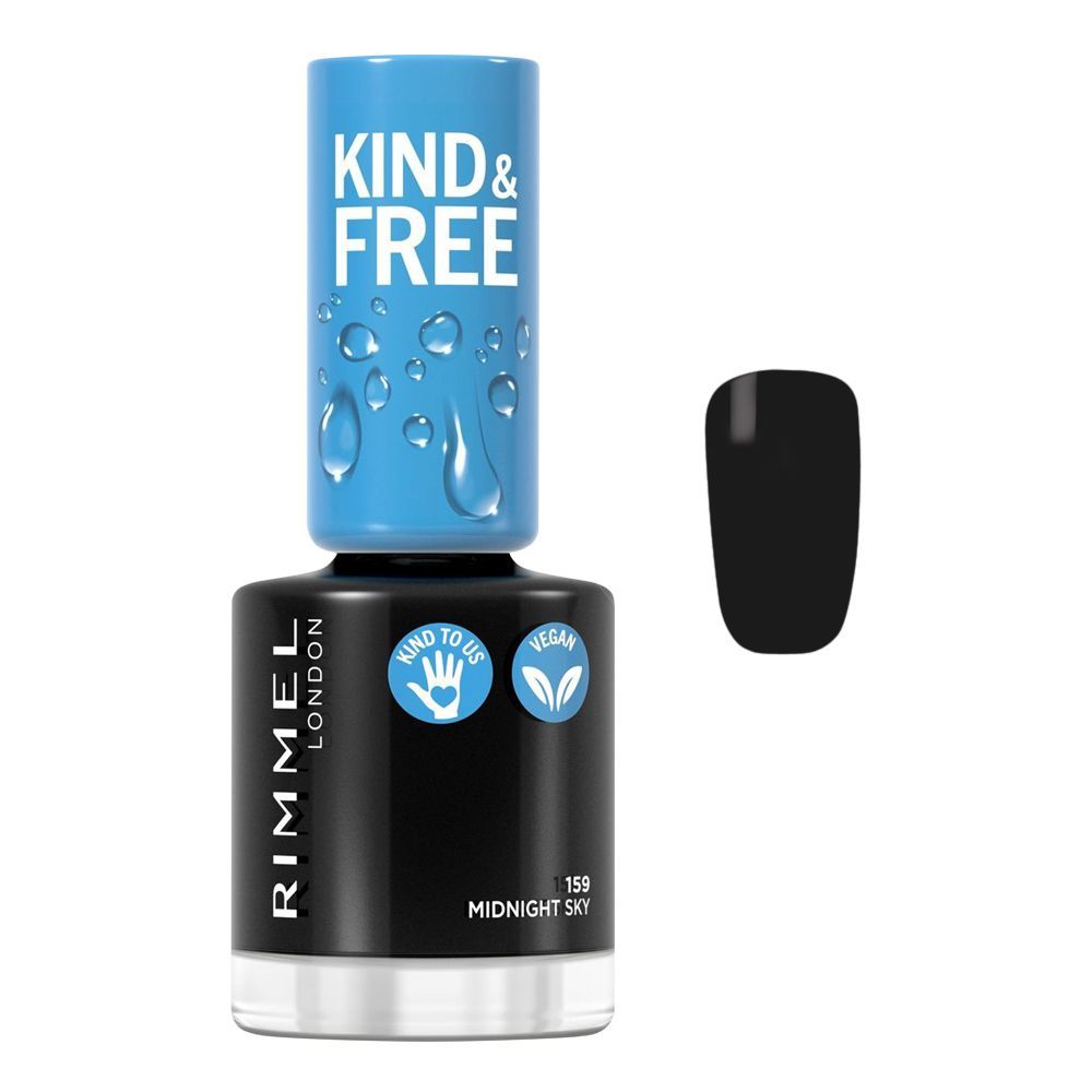 Rimmel Kind & Free Nail Polish, 159 Midnight Sky - Front View