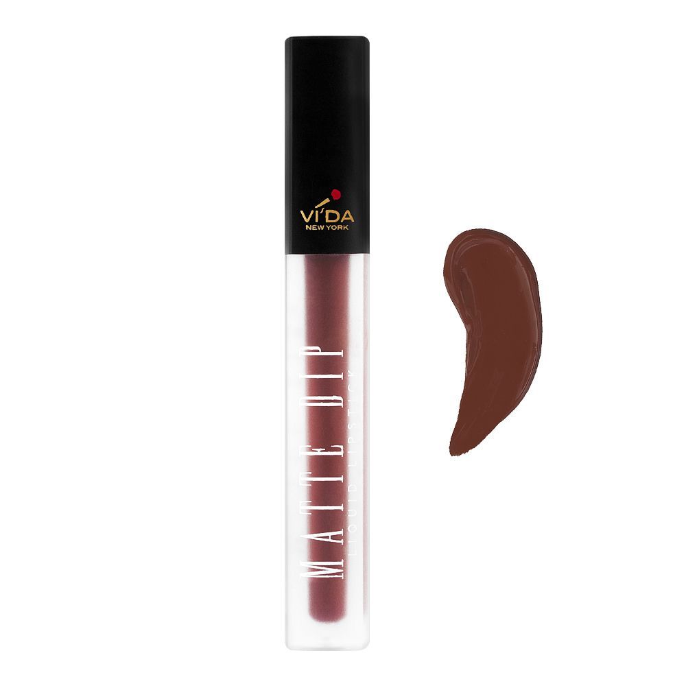 Vi'da New York Matte Dip Liquid Lipstick, 404 Moccha Frappe - Front View
