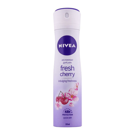 Nivea 48H Fresh Cherry Anti-Perspirant Body Spray, 150ml - Front View